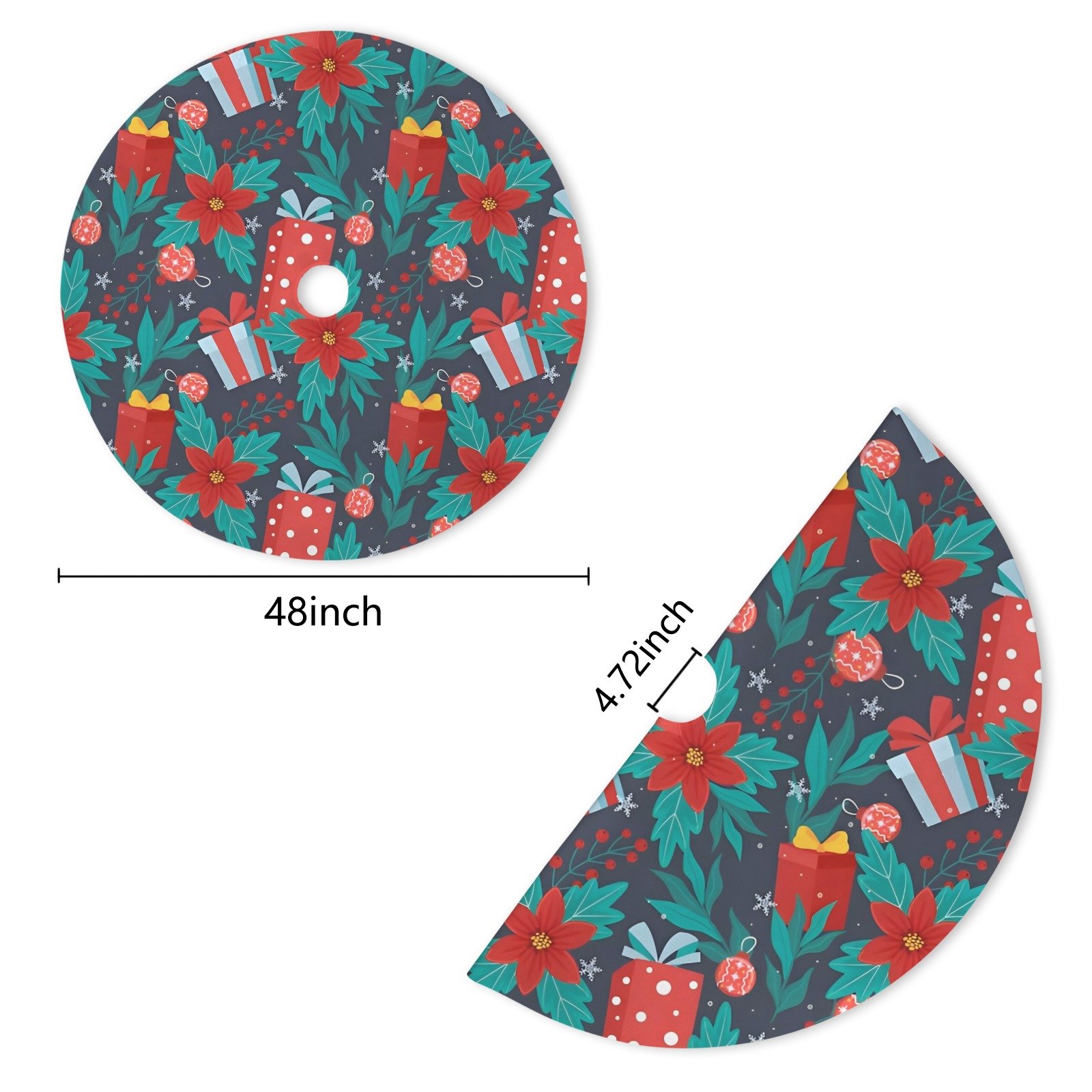 Holiday Christmas Tree Skirt | Poinsettia | Traditional Rustic Round 48×48 Inch Home Decor Christmas Tree Skirts christmas tree decor 9 Holiday Christmas Tree Skirt | Poinsettia | Traditional Rustic Round 48×48 Inch Home Decor Christmas Tree Skirts christmas tree decor 9