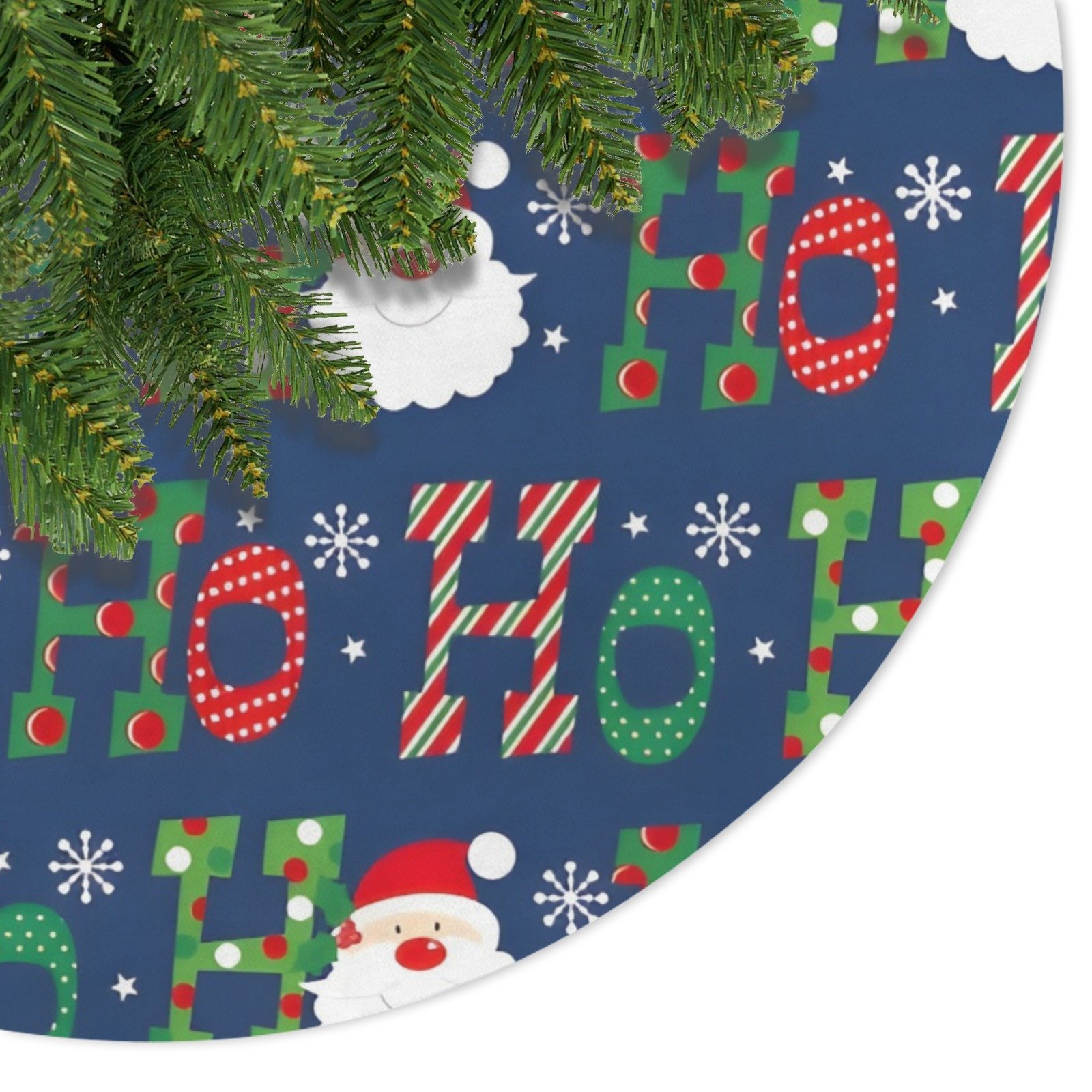 Holiday Christmas Tree Skirt | Ho Ho Ho | Traditional Rustic Round 48×48 Inch Home Decor Christmas Tree Skirts christmas tree decor 4 Holiday Christmas Tree Skirt | Ho Ho Ho | Traditional Rustic Round 48×48 Inch Home Decor Christmas Tree Skirts christmas tree decor 4