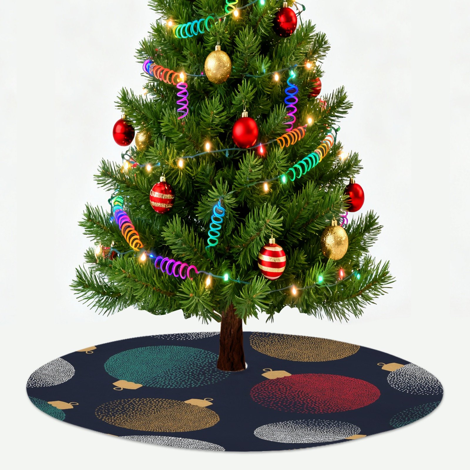 Holiday Christmas Tree Skirt | Digital | Traditional Rustic Round 48×48 Inch Home Decor Christmas Tree Skirts christmas tree decor 5 Holiday Christmas Tree Skirt | Digital | Traditional Rustic Round 48×48 Inch Home Decor Christmas Tree Skirts christmas tree decor 5