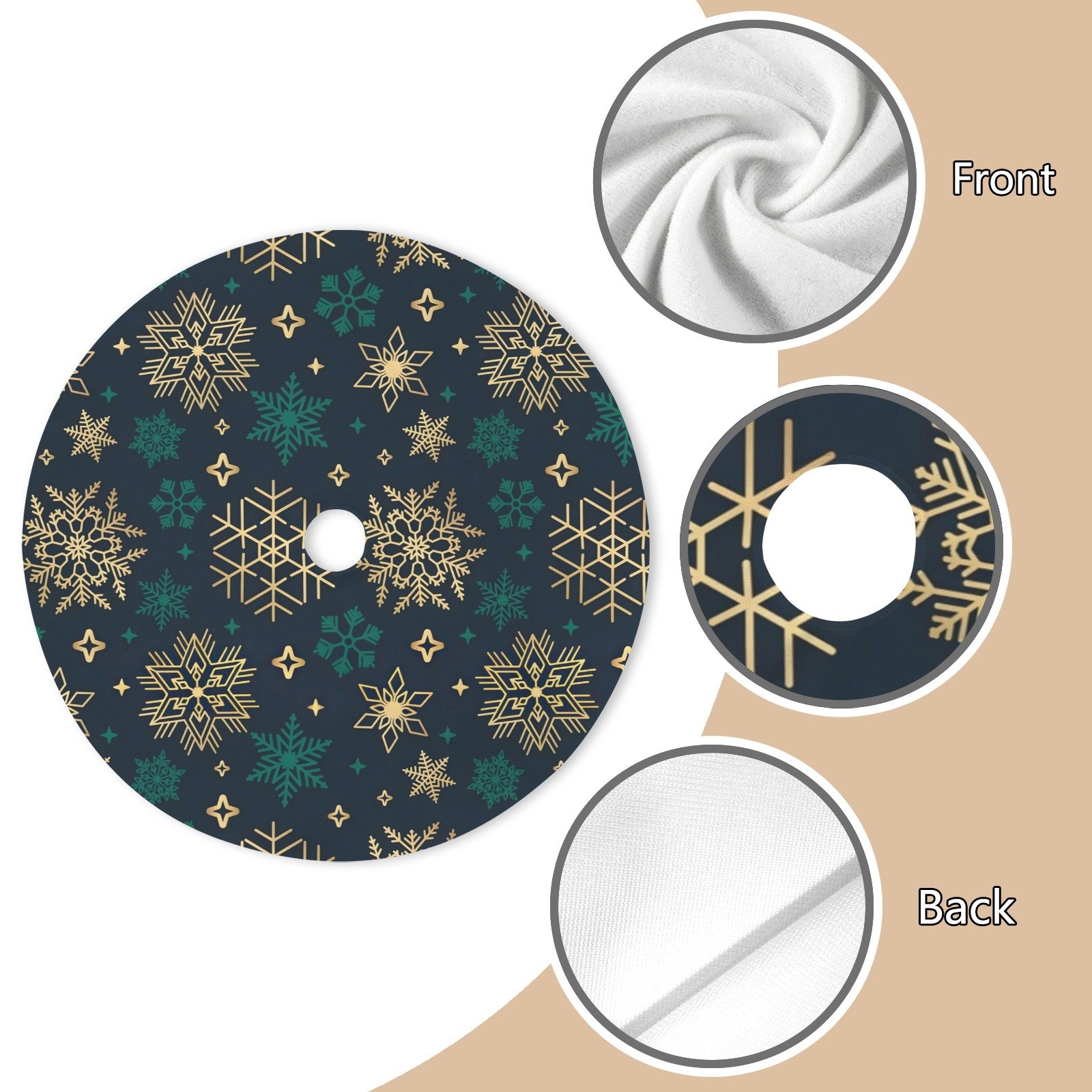 Holiday Christmas Tree Skirt | Gold Green | Traditional Rustic Round 48×48 Inch Home Decor Christmas Tree Skirts christmas tree decor 2 Holiday Christmas Tree Skirt | Gold Green | Traditional Rustic Round 48×48 Inch Home Decor Christmas Tree Skirts christmas tree decor 2