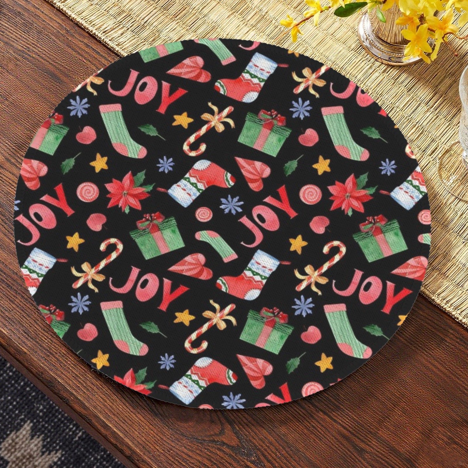 Christmas Placemats | Joy | Holiday Dinner Table Decor | 4 Pack Christmas Placemats christmas dining decor 5 Christmas Placemats | Joy | Holiday Dinner Table Decor | 4 Pack Christmas Placemats christmas dining decor 5