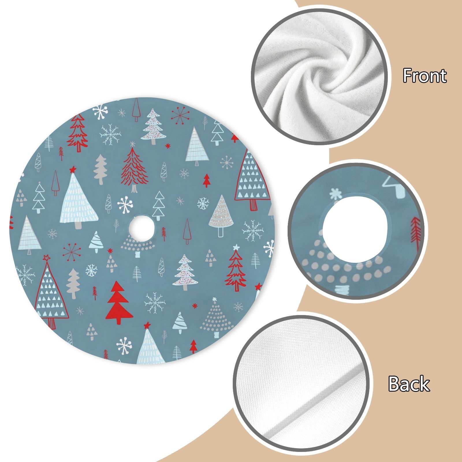 Holiday Christmas Tree Skirt | Slate Forest | Traditional Rustic Round 48×48 Inch Home Decor Christmas Tree Skirts christmas tree decor 2 Holiday Christmas Tree Skirt | Slate Forest | Traditional Rustic Round 48×48 Inch Home Decor Christmas Tree Skirts christmas tree decor 2