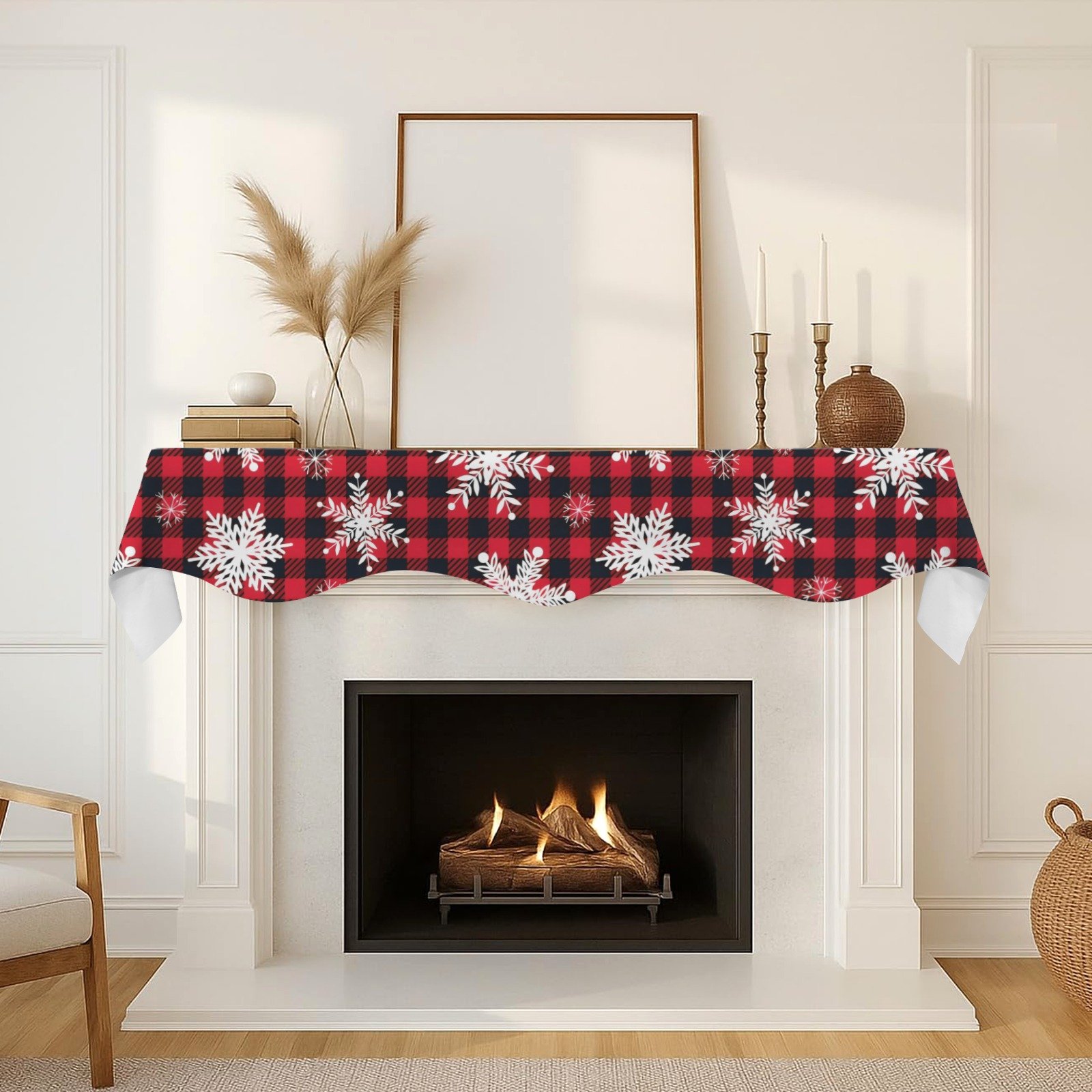 Christmas Holiday Fireplace Mantel Scarf | Red Snow | Mantle Runner Christmas Fireplace Mantel Scarf Christmas Fireplace Decoration 6 Christmas Holiday Fireplace Mantel Scarf | Red Snow | Mantle Runner Christmas Fireplace Mantel Scarf Christmas Fireplace Decoration 6
