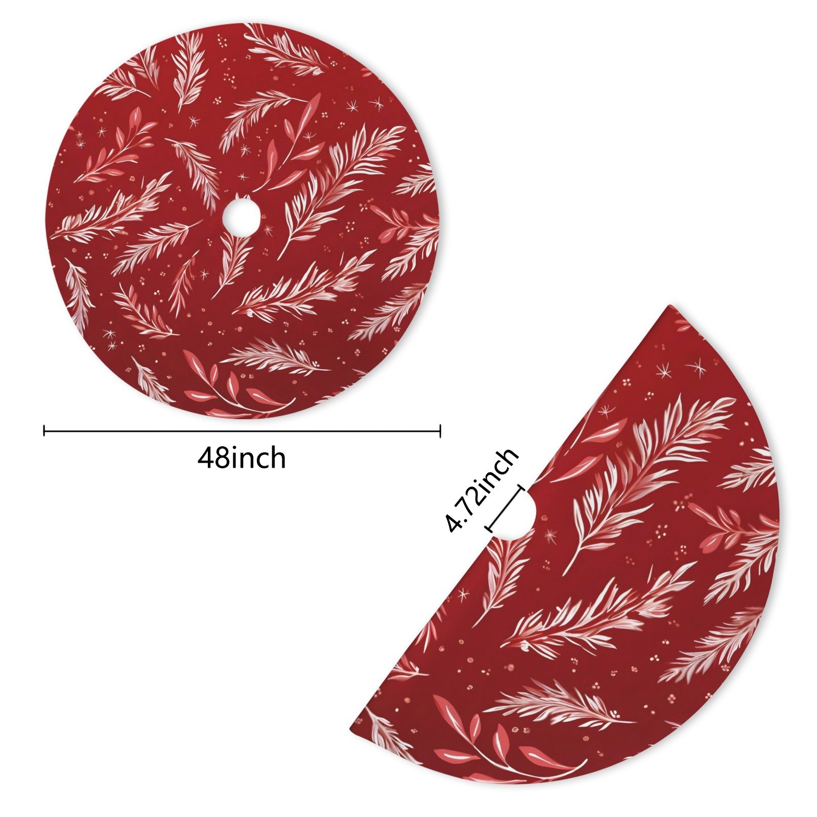 Holiday Christmas Tree Skirt | Red Feathers | Traditional Rustic Round 48×48 Inch Home Decor Christmas Tree Skirts christmas tree decor 7 Holiday Christmas Tree Skirt | Red Feathers | Traditional Rustic Round 48×48 Inch Home Decor Christmas Tree Skirts christmas tree decor 7