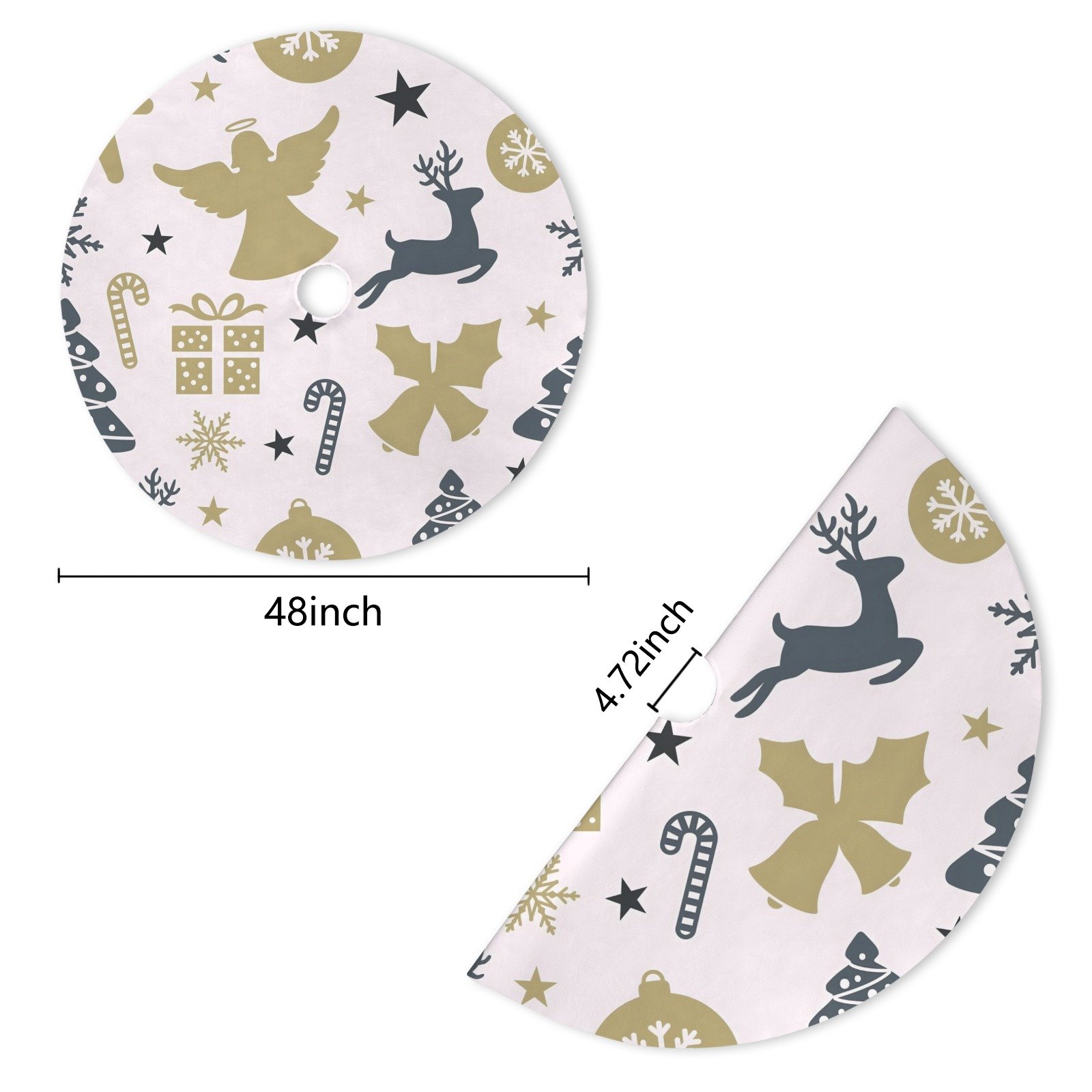 Holiday Christmas Tree Skirt | Gold Angel | Traditional Rustic Round 48×48 Inch Home Decor Christmas Tree Skirts christmas tree decor 6 Holiday Christmas Tree Skirt | Gold Angel | Traditional Rustic Round 48×48 Inch Home Decor Christmas Tree Skirts christmas tree decor 6