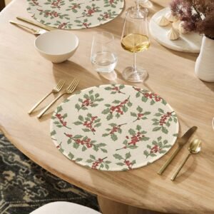 Christmas Placemats | Painted | Holiday Dinner Table Decor | 4 Pack Christmas Placemats christmas dining decor