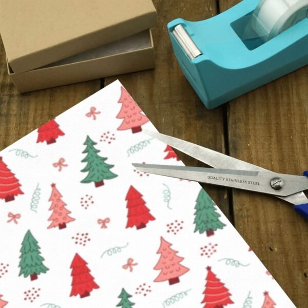 Christmas Wrapping Paper | Premium Holiday Gift Wrap | Trees Bows 58″ x 23″ (1–5 Rolls) Wrapping Paper Christmas Gift Wrap 3
