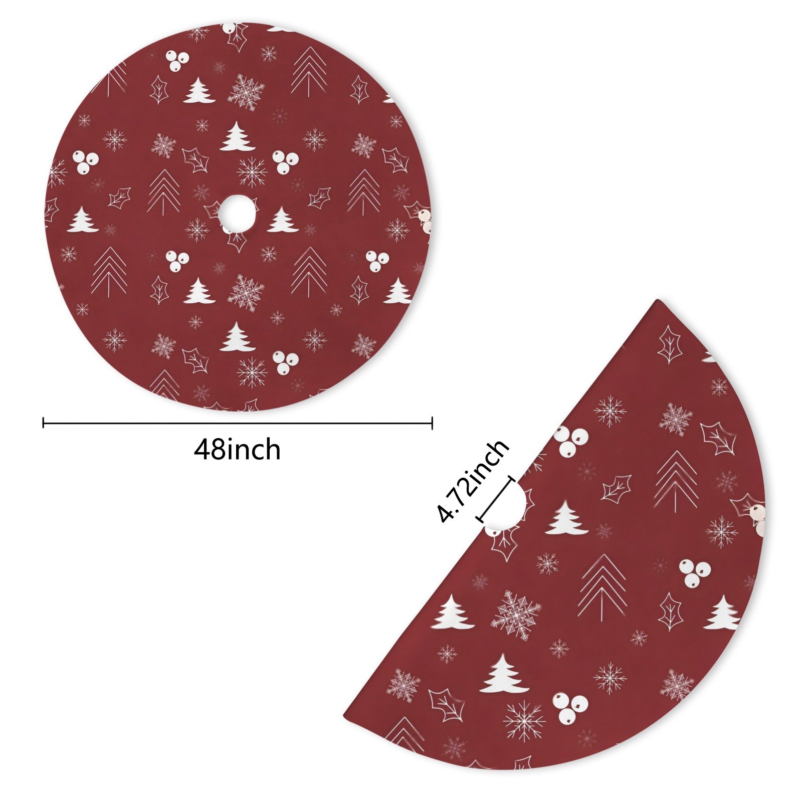 Holiday Christmas Tree Skirt | Red Forest | Traditional Rustic Round 48×48 Inch Home Decor Christmas Tree Skirts christmas tree decor 6 Holiday Christmas Tree Skirt | Red Forest | Traditional Rustic Round 48×48 Inch Home Decor Christmas Tree Skirts christmas tree decor 6