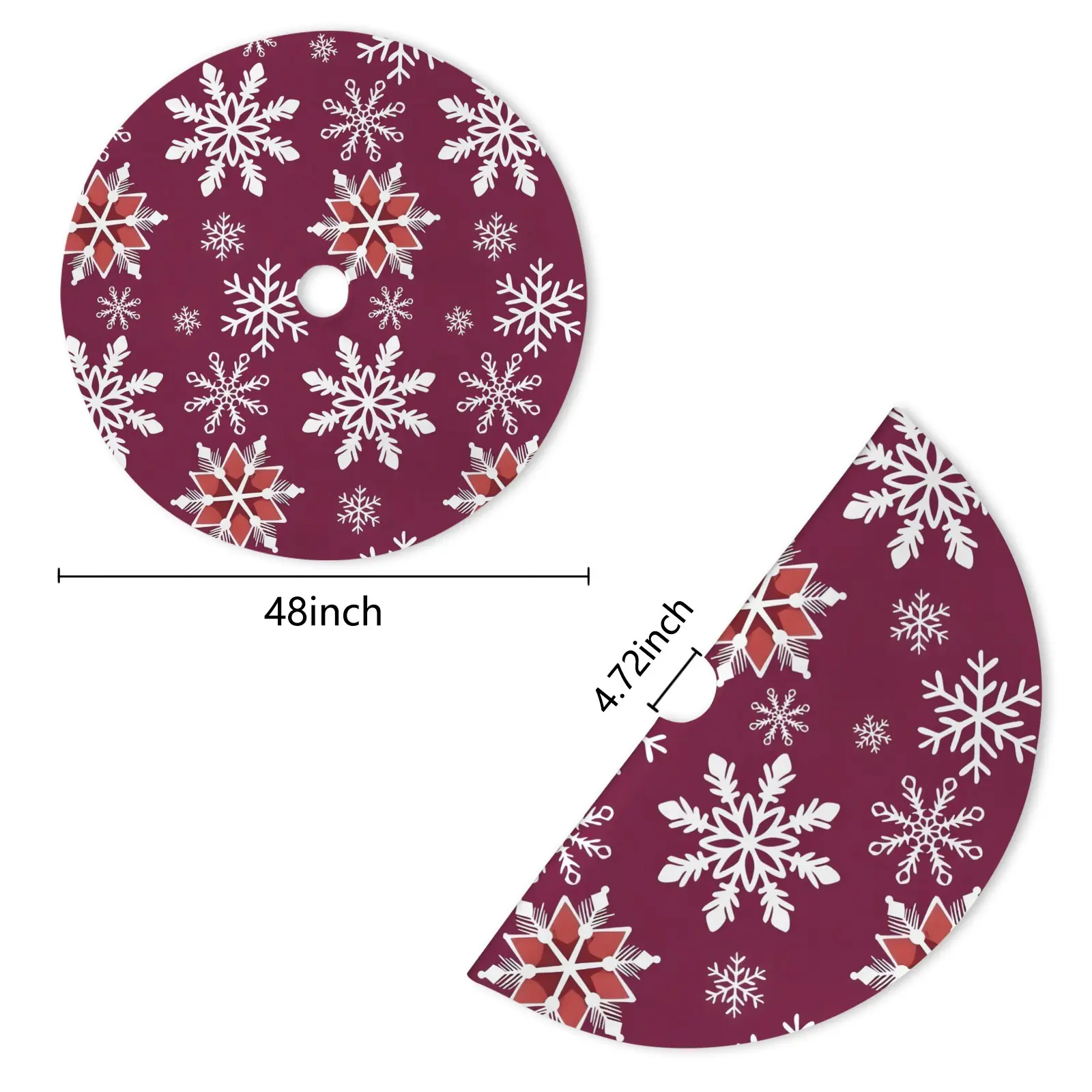 Holiday Christmas Tree Skirt | Wine Flakes | Traditional Rustic Round 48×48 Inch Home Decor Christmas Tree Skirts christmas tree decor 4