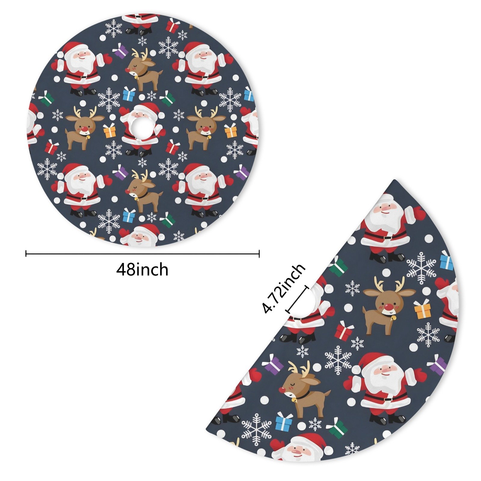 Holiday Christmas Tree Skirt | Santa Deer | Traditional Rustic Round 48×48 Inch Home Decor Christmas Tree Skirts christmas tree decor 5 Holiday Christmas Tree Skirt | Santa Deer | Traditional Rustic Round 48×48 Inch Home Decor Christmas Tree Skirts christmas tree decor 5