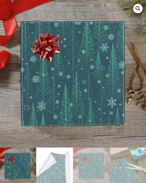 Christmas Wrapping Paper | Premium Holiday Gift Wrap | Blue Forest 58″ x 23″ (1–5 Rolls) Wrapping Paper Christmas Gift Wrap 5