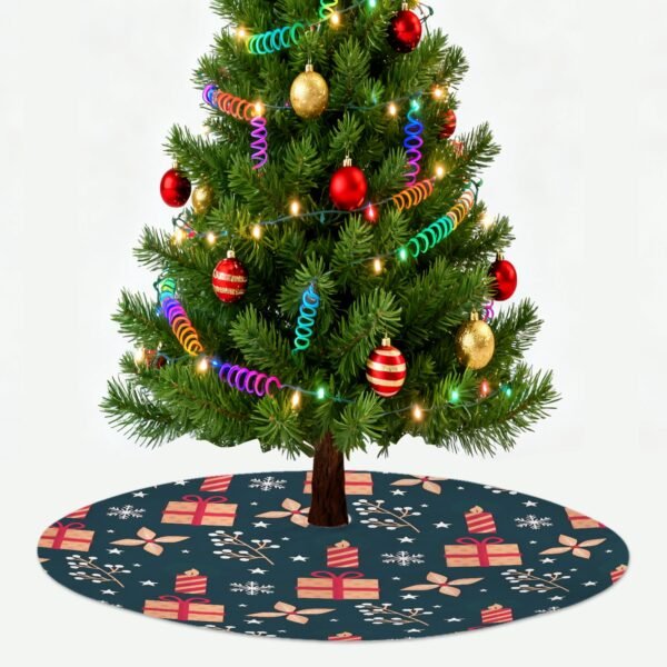 Holiday Christmas Tree Skirt | Green Candles | Traditional Rustic Round 48×48 Inch Home Decor Christmas Tree Skirts christmas tree decor 2
