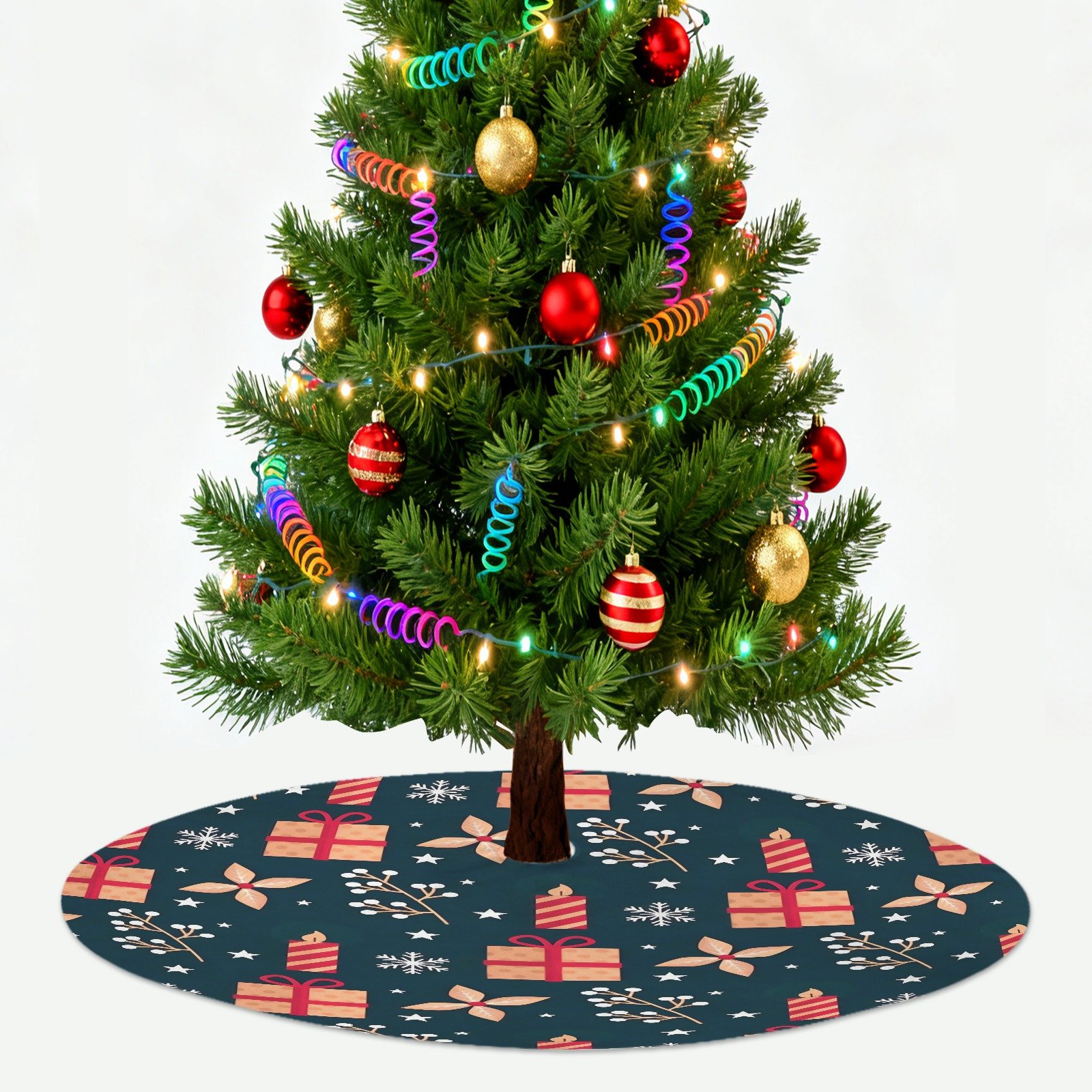 Holiday Christmas Tree Skirt | Green Candles | Traditional Rustic Round 48×48 Inch Home Decor Christmas Tree Skirts christmas tree decor 2 Holiday Christmas Tree Skirt | Green Candles | Traditional Rustic Round 48×48 Inch Home Decor Christmas Tree Skirts christmas tree decor 2