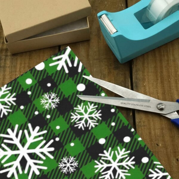 Christmas Wrapping Paper | Premium Holiday Gift Wrap | Green Buffalo 58″ x 23″ (1–5 Rolls) Wrapping Paper Christmas Gift Wrap 3