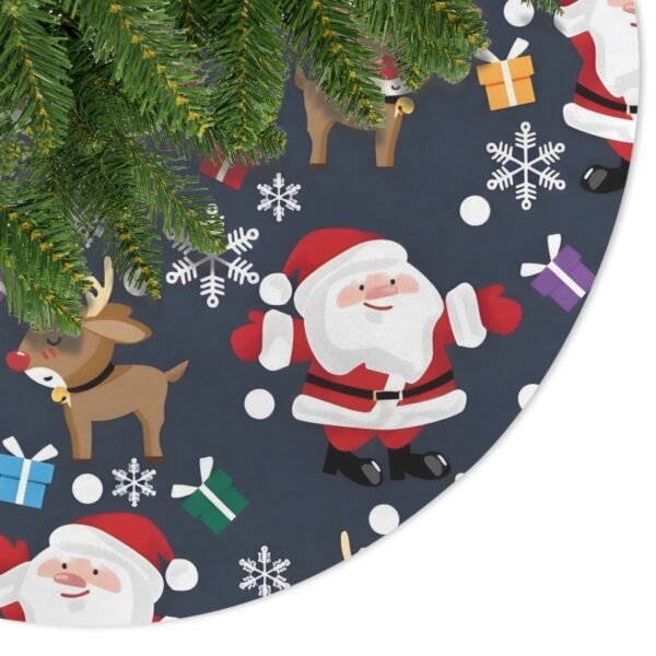 Holiday Christmas Tree Skirt | Santa Deer | Traditional Rustic Round 48×48 Inch Home Decor Christmas Tree Skirts christmas tree decor 3