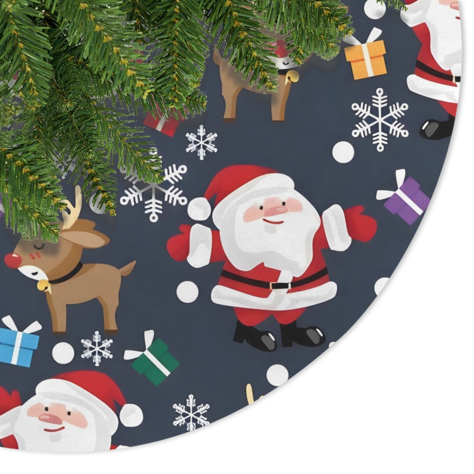 Holiday Christmas Tree Skirt | Santa Deer | Traditional Rustic Round 48×48 Inch Home Decor Christmas Tree Skirts christmas tree decor 3 Holiday Christmas Tree Skirt | Santa Deer | Traditional Rustic Round 48×48 Inch Home Decor Christmas Tree Skirts christmas tree decor 3