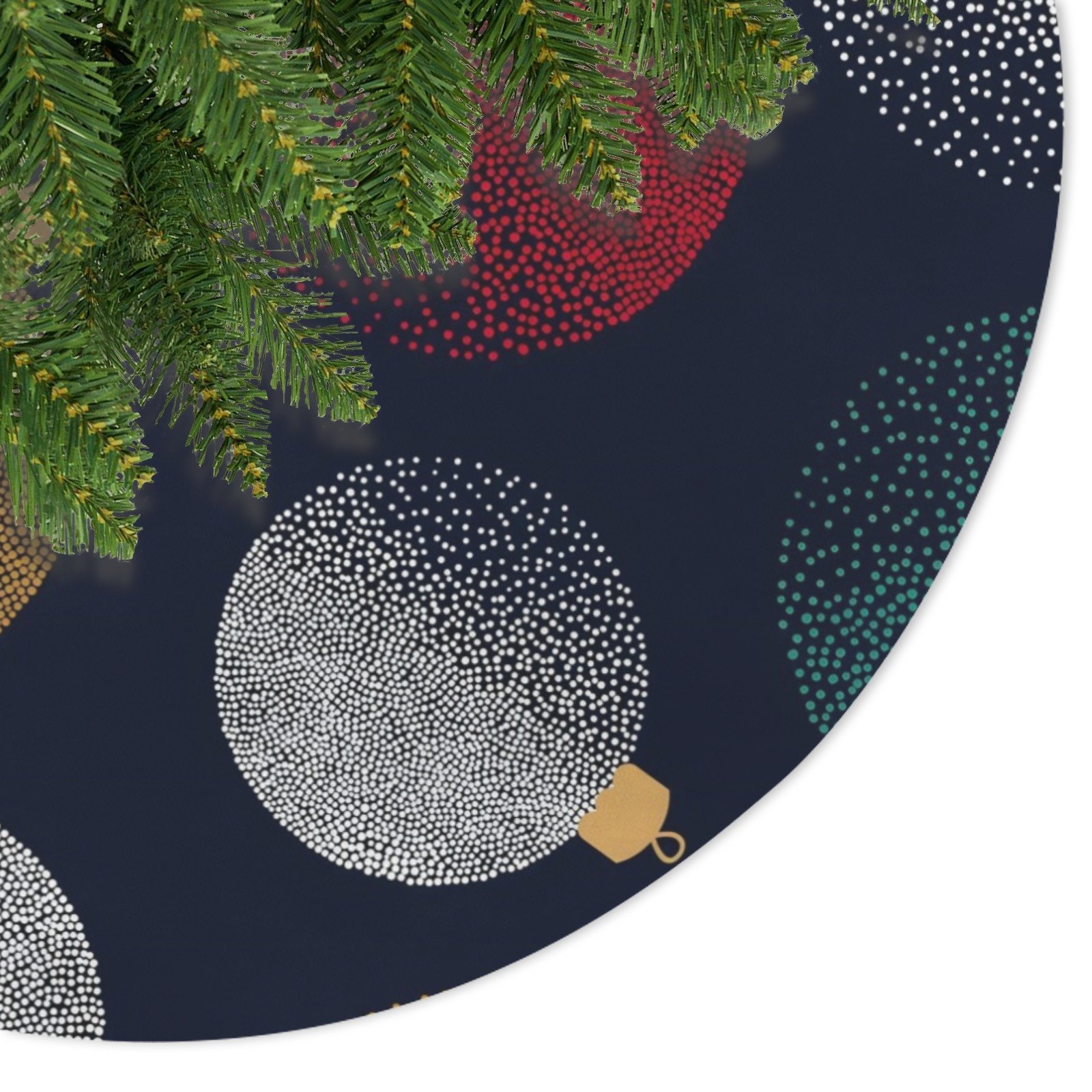Holiday Christmas Tree Skirt | Digital | Traditional Rustic Round 48×48 Inch Home Decor Christmas Tree Skirts christmas tree decor 6 Holiday Christmas Tree Skirt | Digital | Traditional Rustic Round 48×48 Inch Home Decor Christmas Tree Skirts christmas tree decor 6