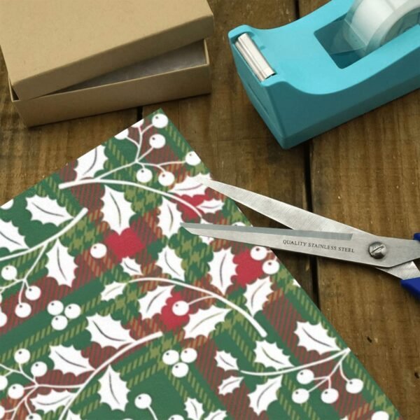 Christmas Wrapping Paper | Premium Holiday Gift Wrap | Buffalo Holly 58″ x 23″ (1–5 Rolls) Wrapping Paper Christmas Gift Wrap 3