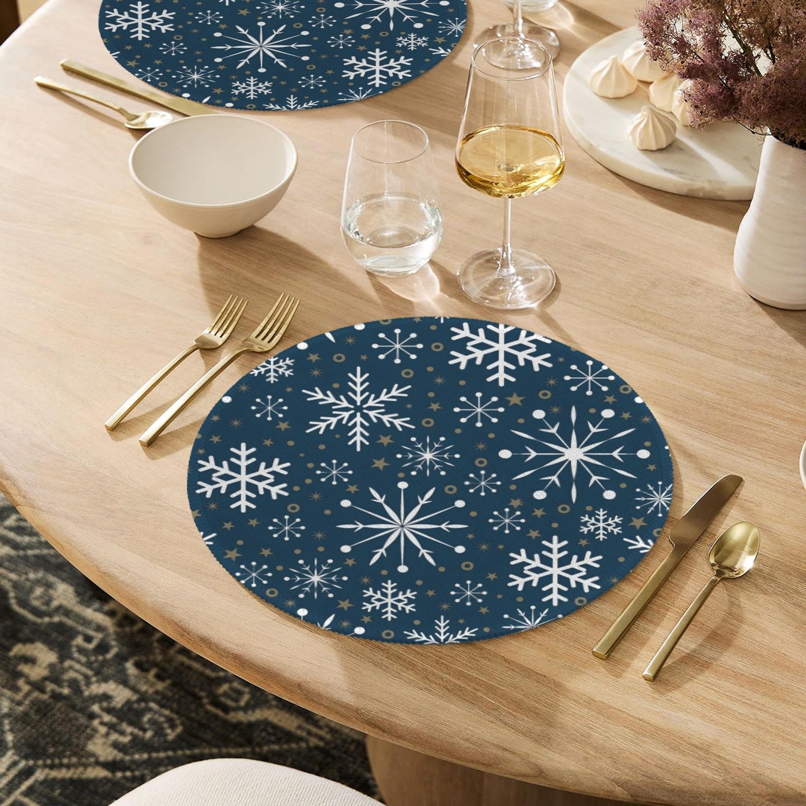 Christmas Placemats | Cinnamon | Holiday Dinner Table Decor | 4 Pack Christmas Placemats christmas dining decor 8