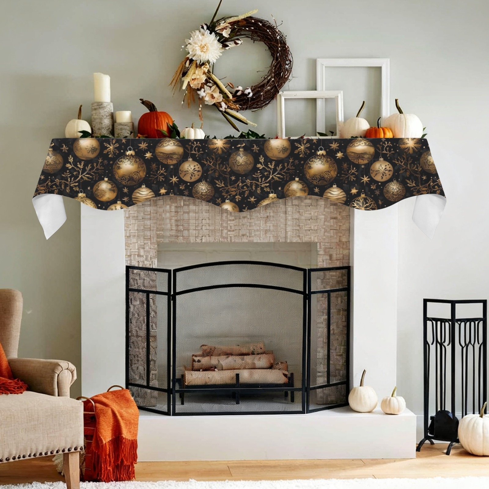Christmas Holiday Fireplace Mantel Scarf | Ornaments | Mantle Runner Christmas Fireplace Mantel Scarf Christmas Fireplace Decoration 5 Christmas Holiday Fireplace Mantel Scarf | Ornaments | Mantle Runner Christmas Fireplace Mantel Scarf Christmas Fireplace Decoration 5