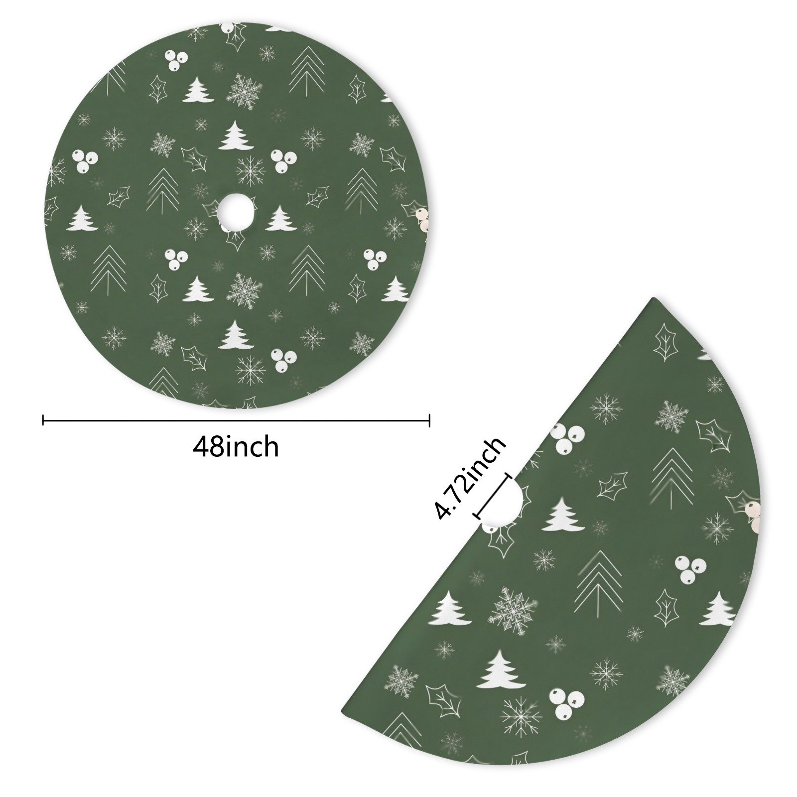Holiday Christmas Tree Skirt | Green Holly | Traditional Rustic Round 48×48 Inch Home Decor Christmas Tree Skirts christmas tree decor 7 Holiday Christmas Tree Skirt | Green Holly | Traditional Rustic Round 48×48 Inch Home Decor Christmas Tree Skirts christmas tree decor 7