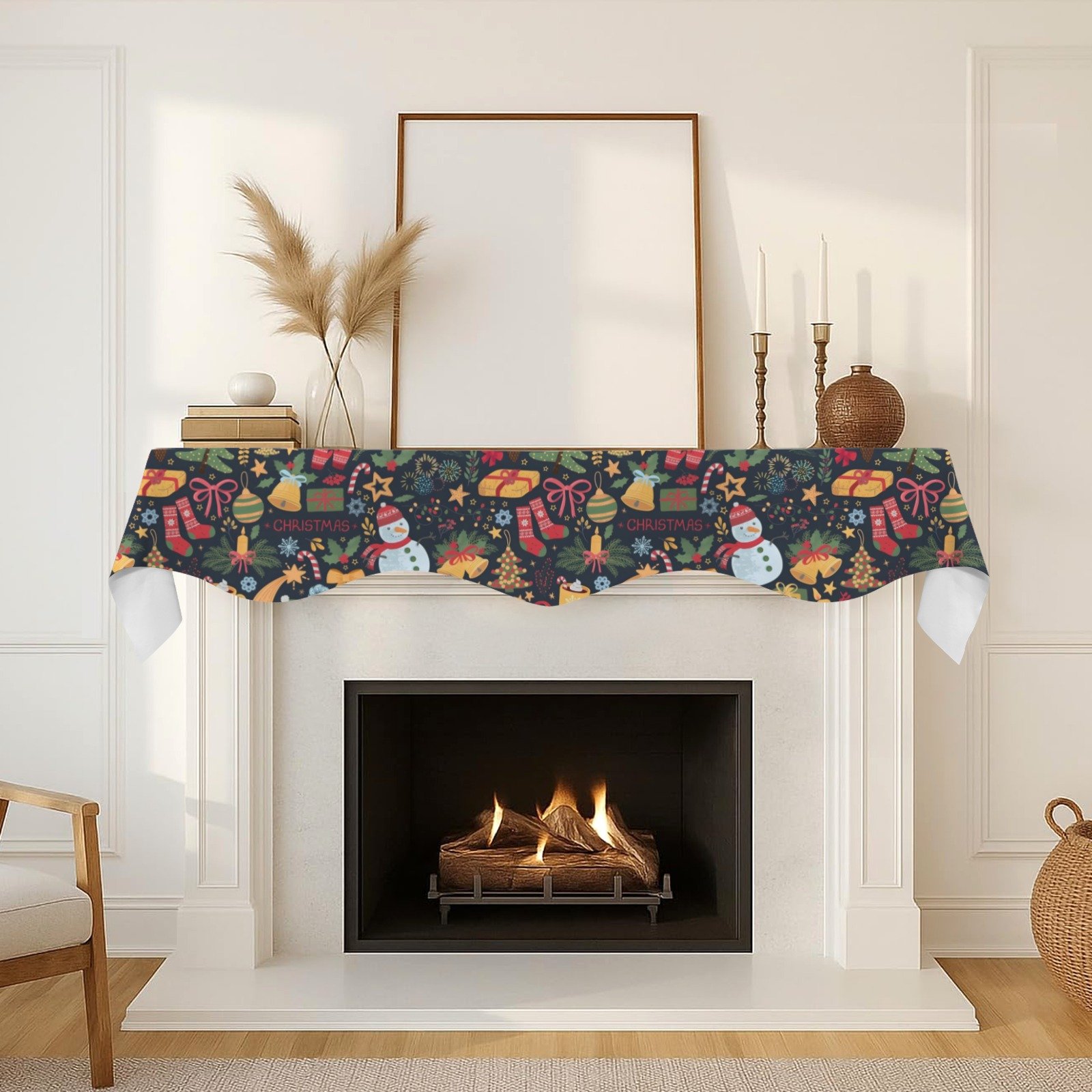 Christmas Holiday Fireplace Mantel Scarf | Holiday | Mantle Runner Christmas Fireplace Mantel Scarf Christmas Fireplace Decoration Christmas Holiday Fireplace Mantel Scarf | Holiday | Mantle Runner Christmas Fireplace Mantel Scarf Christmas Fireplace Decoration
