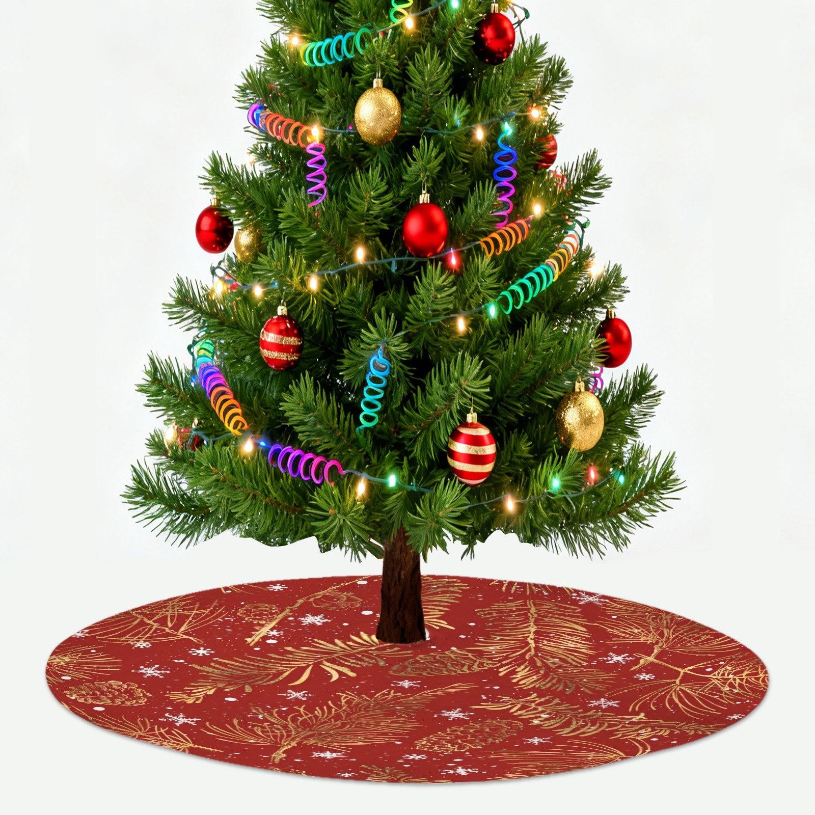 Holiday Christmas Tree Skirt | Gold Pinecone | Traditional Rustic Round 48×48 Inch Home Decor Christmas Tree Skirts christmas tree decor 6 Holiday Christmas Tree Skirt | Gold Pinecone | Traditional Rustic Round 48×48 Inch Home Decor Christmas Tree Skirts christmas tree decor 6