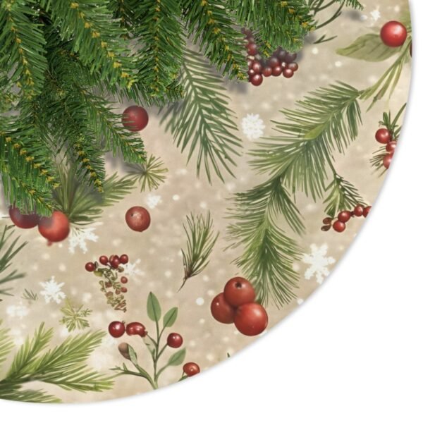 Holiday Christmas Tree Skirt | Cranberries | Traditional Rustic Round 48×48 Inch Home Decor Christmas Tree Skirts christmas tree decor 4