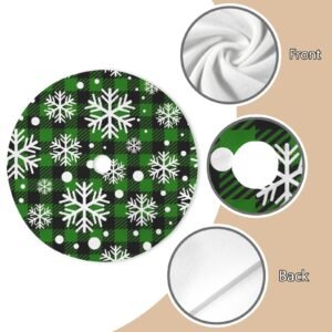 Holiday Christmas Tree Skirt | Green Plaid Flakes | Traditional Rustic Round 48×48 Inch Home Decor Christmas Tree Skirts christmas tree decor Holiday Christmas Tree Skirt | Green Plaid Flakes | Traditional Rustic Round 48×48 Inch Home Decor Christmas Tree Skirts christmas tree decor
