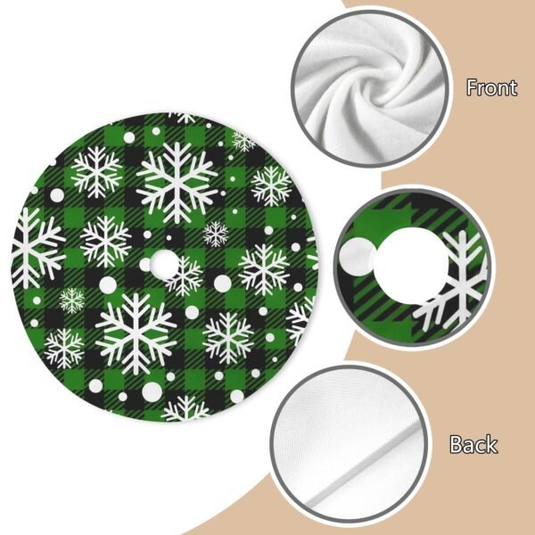 Holiday Christmas Tree Skirt | Green Plaid Flakes | Traditional Rustic Round 48×48 Inch Home Decor Christmas Tree Skirts christmas tree decor