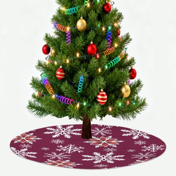 Holiday Christmas Tree Skirt | Wine Flakes | Traditional Rustic Round 48×48 Inch Home Decor Christmas Tree Skirts christmas tree decor 2