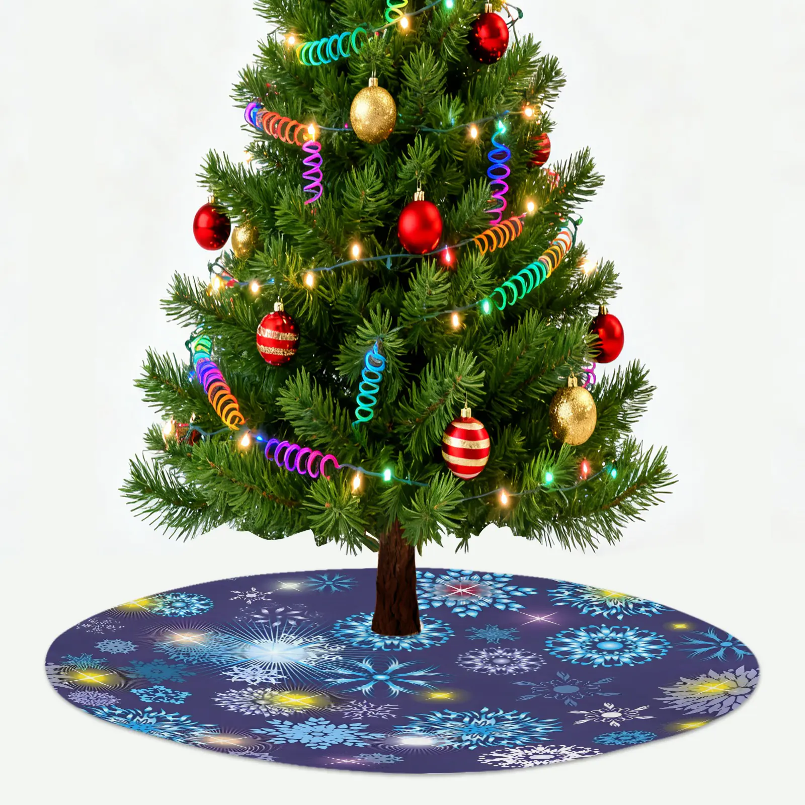 Holiday Christmas Tree Skirt | Galactic | Traditional Rustic Round 48×48 Inch Home Decor Christmas Tree Skirts christmas tree decor 2