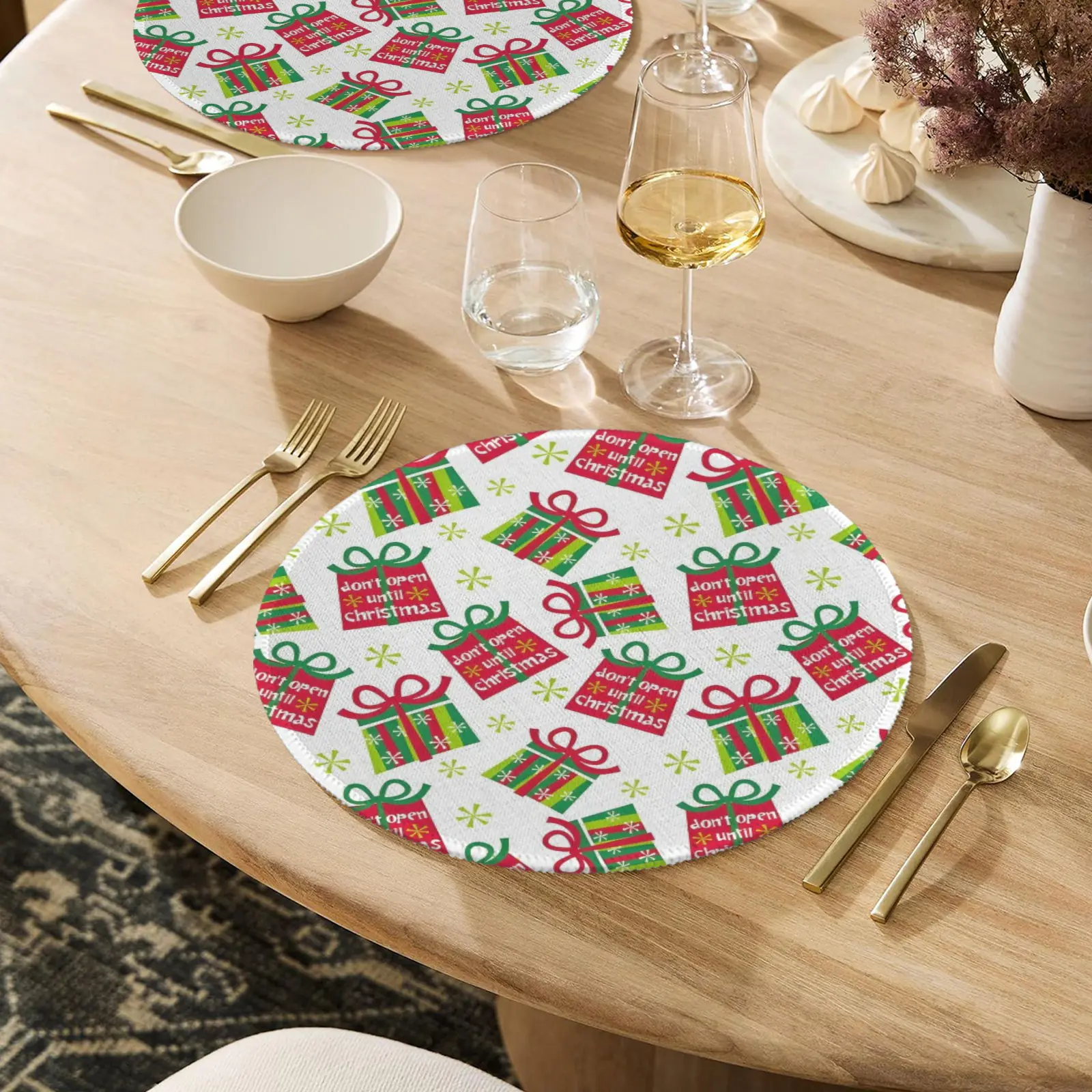 Christmas Placemats | Do Not Open | Holiday Dinner Table Decor | 4 Pack Christmas Placemats christmas dining decor Christmas Placemats | Do Not Open | Holiday Dinner Table Decor | 4 Pack Christmas Placemats christmas dining decor