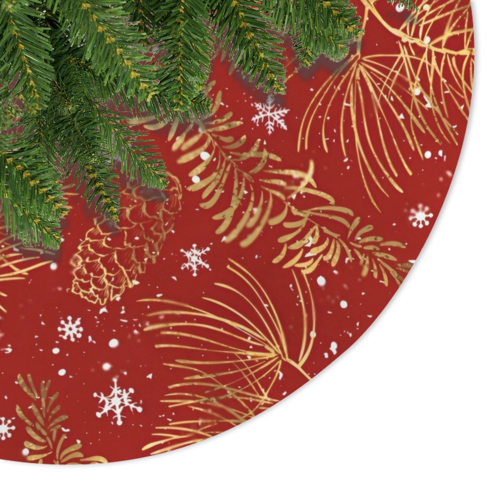 Holiday Christmas Tree Skirt | Gold Pinecone | Traditional Rustic Round 48×48 Inch Home Decor Christmas Tree Skirts christmas tree decor 7 Holiday Christmas Tree Skirt | Gold Pinecone | Traditional Rustic Round 48×48 Inch Home Decor Christmas Tree Skirts christmas tree decor 7
