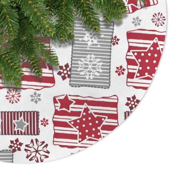 Holiday Christmas Tree Skirt | Star Gifts | Traditional Rustic Round 48×48 Inch Home Decor Christmas Tree Skirts christmas tree decor 3