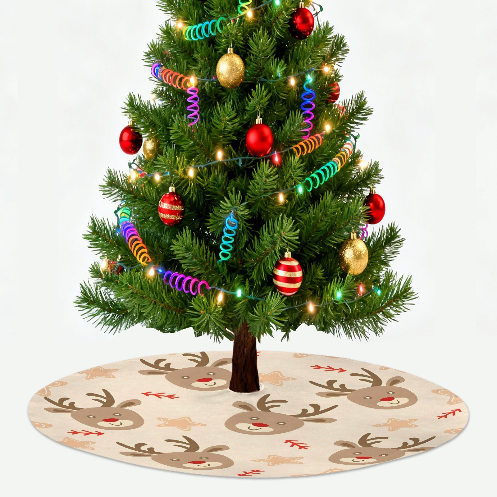 Holiday Christmas Tree Skirt | Rudolph | Traditional Rustic Round 48×48 Inch Home Decor Christmas Tree Skirts christmas tree decor 2 Holiday Christmas Tree Skirt | Rudolph | Traditional Rustic Round 48×48 Inch Home Decor Christmas Tree Skirts christmas tree decor 2