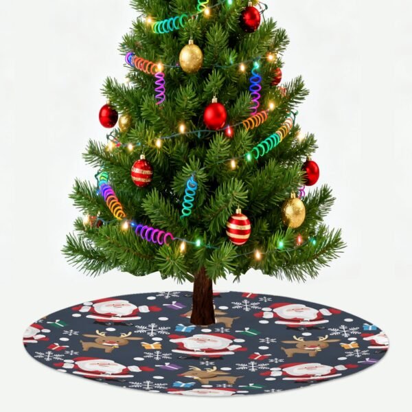 Holiday Christmas Tree Skirt | Santa Deer | Traditional Rustic Round 48×48 Inch Home Decor Christmas Tree Skirts christmas tree decor 2