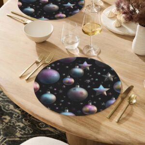 Christmas Placemats | Starburst | Holiday Dinner Table Decor | 4 Pack Christmas Placemats christmas dining decor