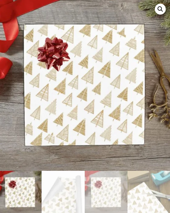 Christmas Wrapping Paper | Premium Holiday Gift Wrap | Gold Forest 58″ x 23″ (1–5 Rolls) Wrapping Paper Christmas Gift Wrap 5