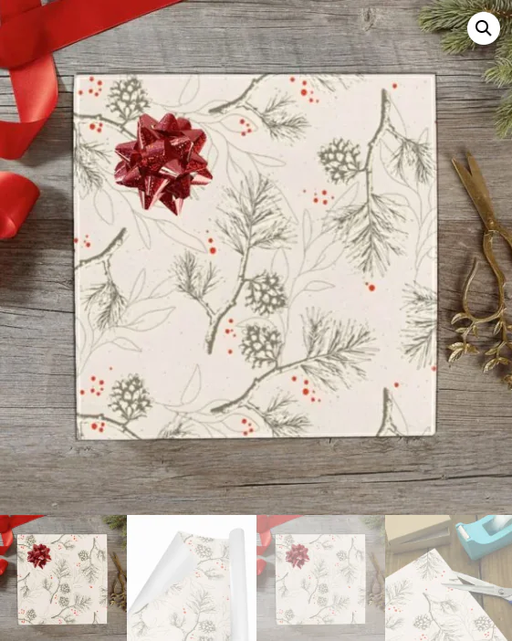 Christmas Wrapping Paper | Premium Holiday Gift Wrap | Pine Berry 58″ x 23″ (1–5 Rolls) Wrapping Paper Christmas Gift Wrap 5