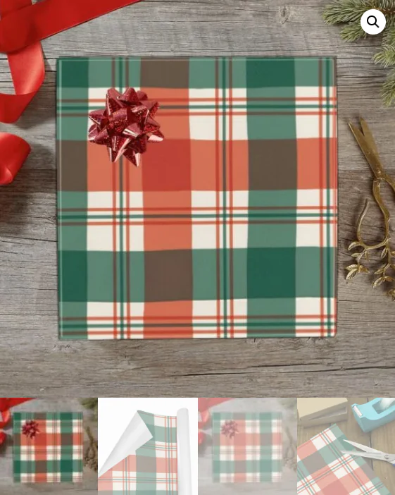 Christmas Wrapping Paper | Premium Holiday Gift Wrap | Santa Plaid 58″ x 23″ (1–5 Rolls) Wrapping Paper Christmas Gift Wrap 5