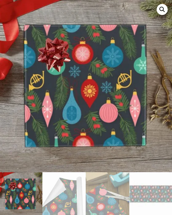 Christmas Wrapping Paper | Premium Holiday Gift Wrap | French Horn 58″ x 23″ (1–5 Rolls) Wrapping Paper Christmas Gift Wrap 5
