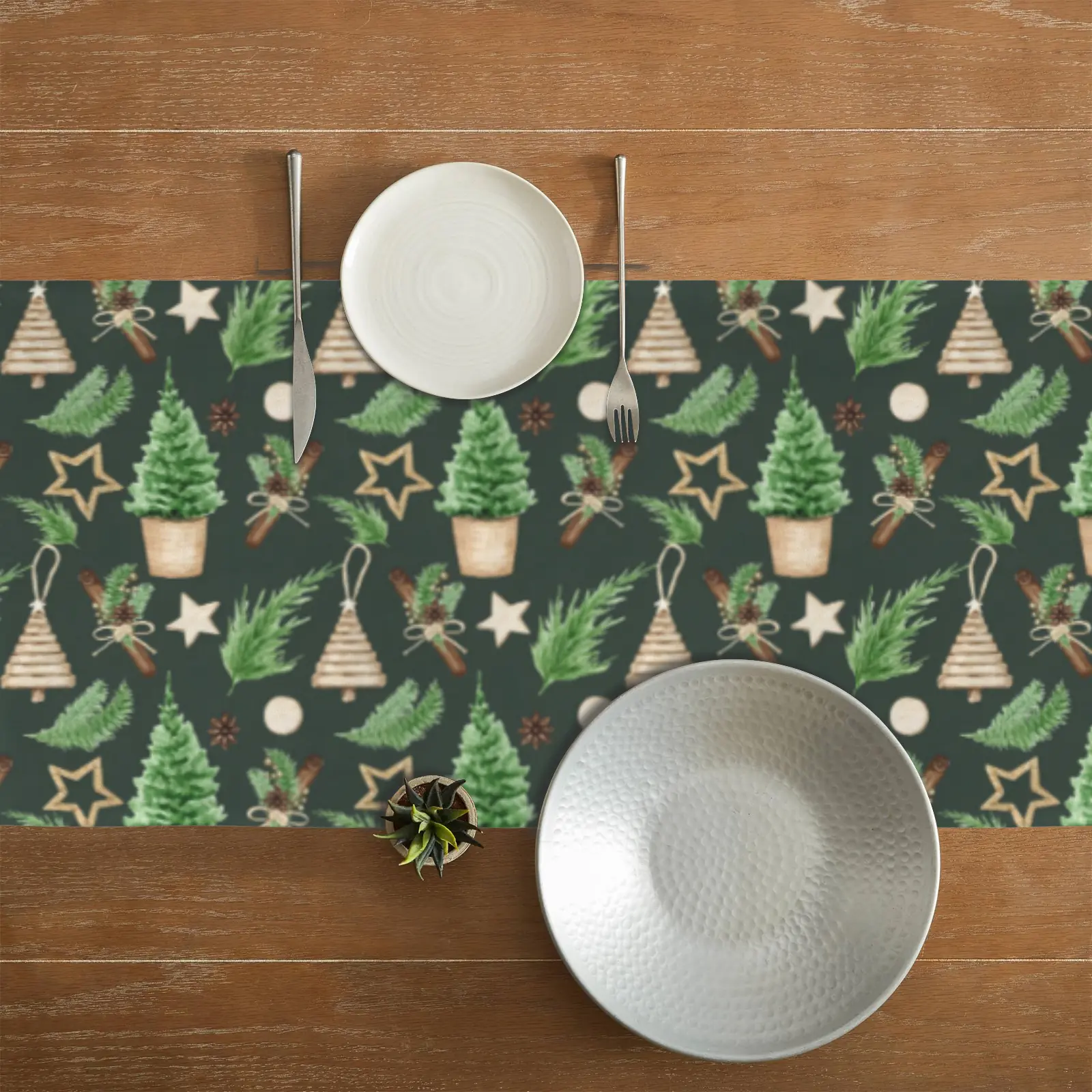 Christmas Table Runner | Cinnamon | Holiday Dinner Table Decor Christmas Table Runners Christmas dinner table runner 6