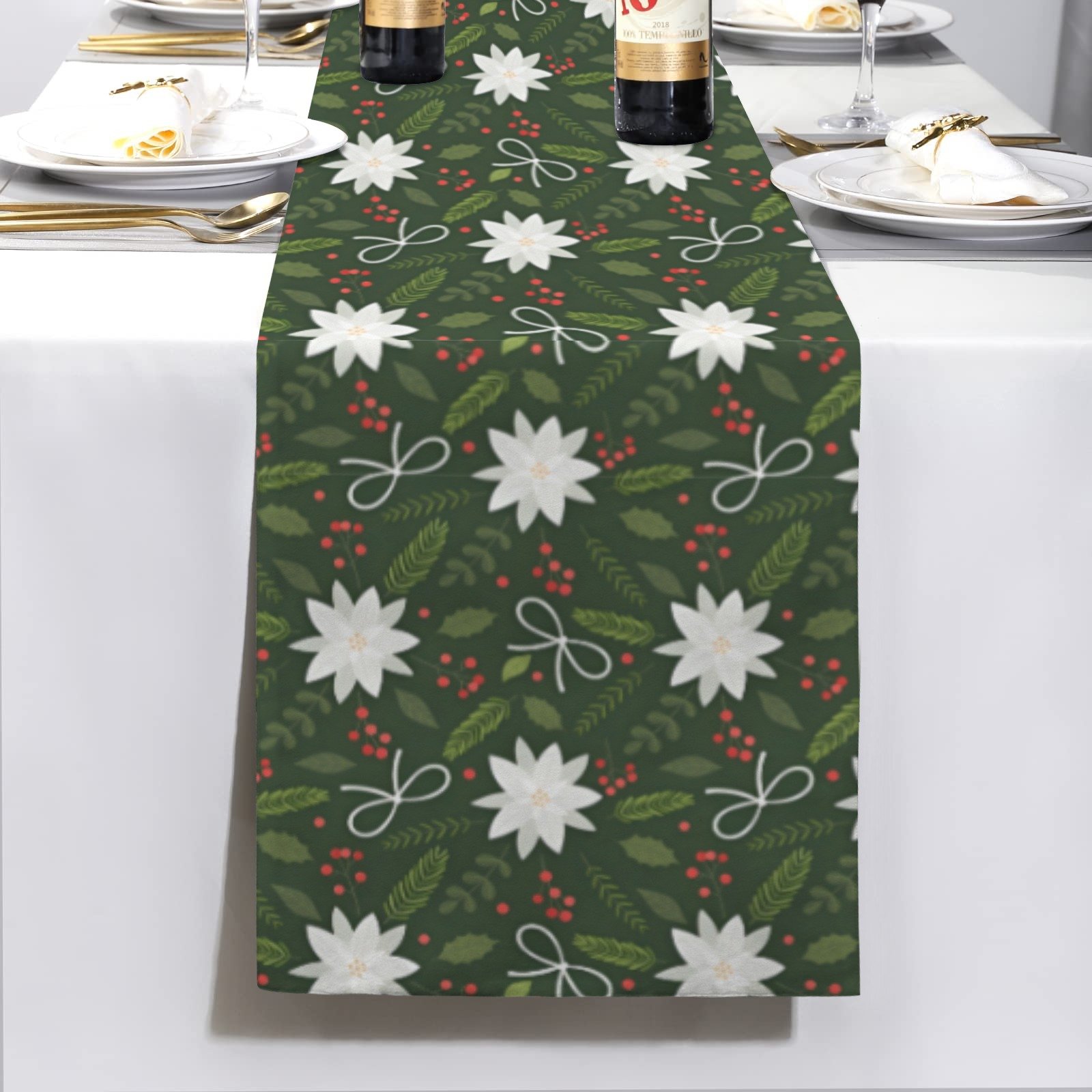 Christmas Table Runner | Ho Ho Ho | Holiday Dinner Table Decor Christmas Table Runners Christmas dinner table runner 4