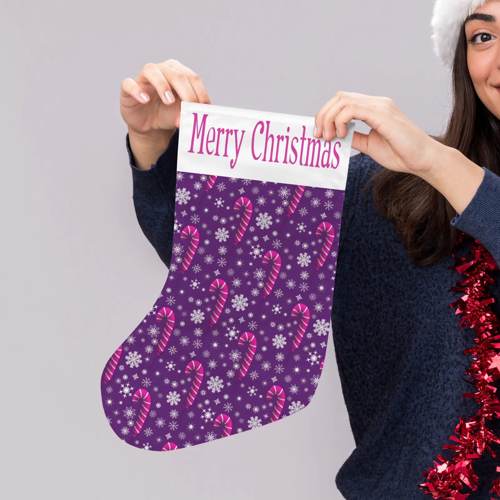 Christmas Stockings | Holiday Stocking Sock | Purple Canes Christmas Stockings christmas sock