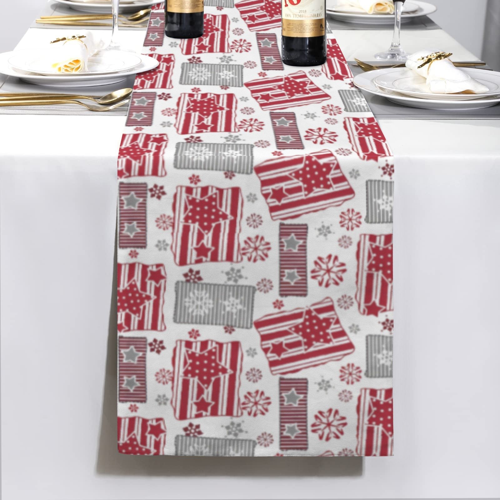 Christmas Table Runner | Argyle | Holiday Dinner Table Decor Christmas Table Runners Christmas dinner table runner 2