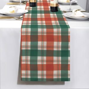 Christmas Table Runner | Old Plaid | Holiday Dinner Table Decor Christmas Table Runners Christmas dinner table runner
