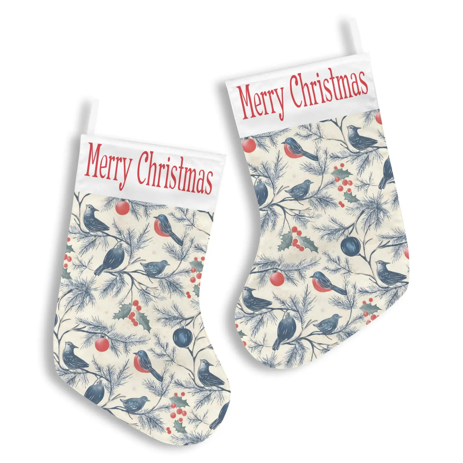 Christmas Stockings | Holiday Stocking Sock | Blue Birds Christmas Stockings christmas sock 2