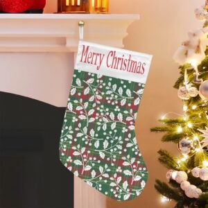 Christmas Stockings | Holiday Stocking Sock | White Holly Christmas Stockings christmas sock
