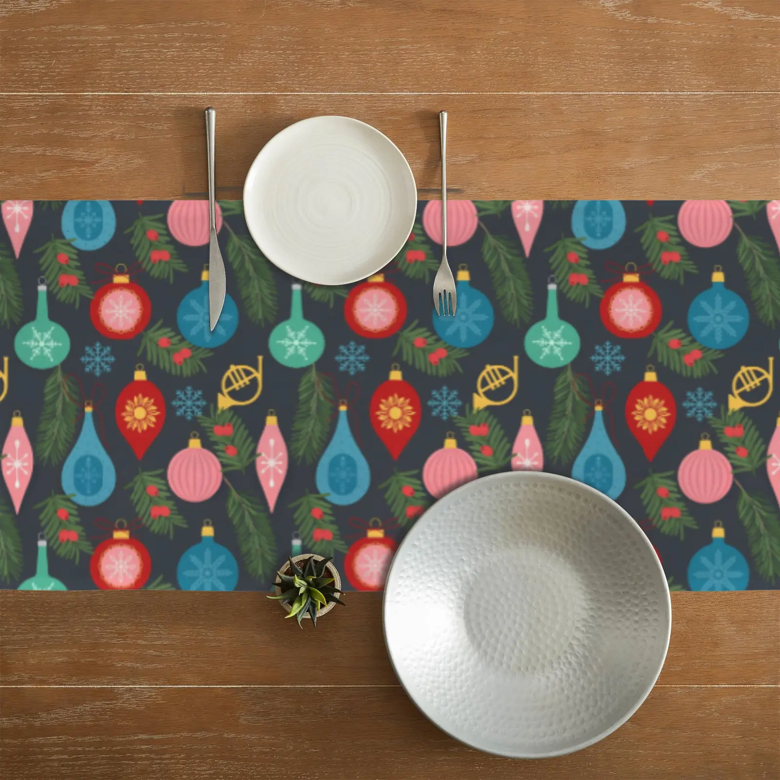 Christmas Table Runner | Ornaments | Holiday Dinner Table Decor Christmas Table Runners Christmas dinner table runner 6 Christmas Table Runner | Ornaments | Holiday Dinner Table Decor Christmas Table Runners Christmas dinner table runner 6